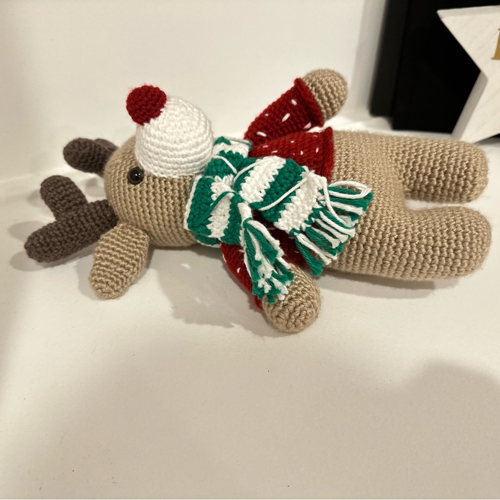 AMIGURUMI Handmade RUDOLPH REINDEER Tan/Brown - Picture 8 of 9